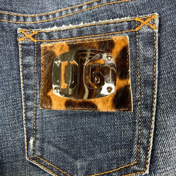Dolce & Gabbana Vintage Jean Leopard Patch Logo Size 38 - Picture 7 of 8